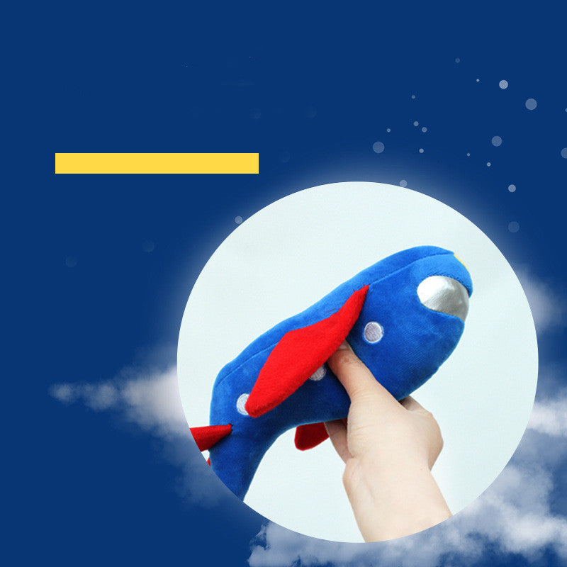 KFX-3872445 Durable Plush Knot Dog Toy for Gnawing - Airplane & Rocket Design