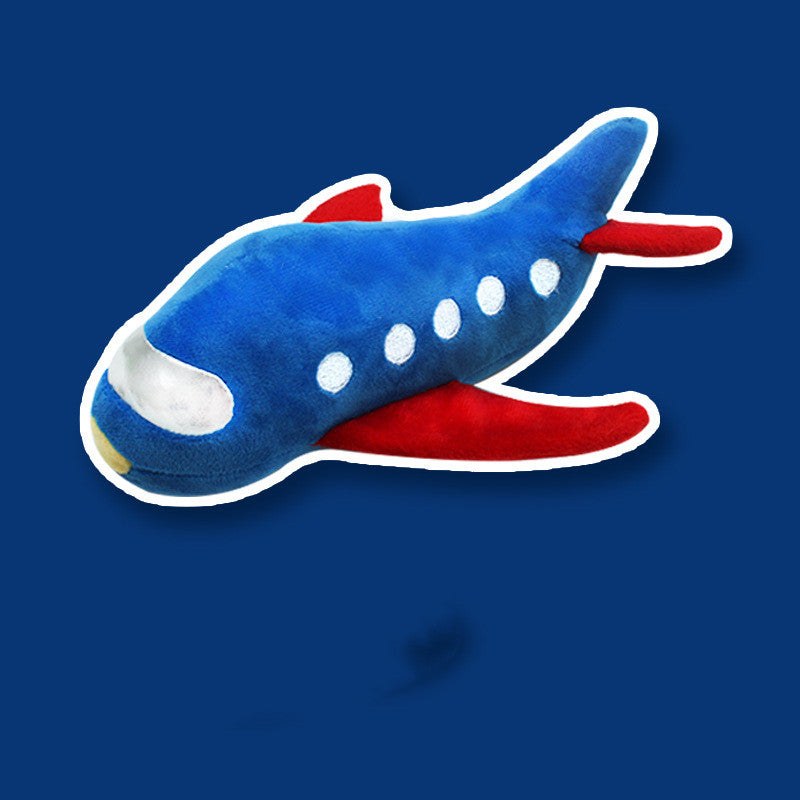 KFX-3872445 Durable Plush Knot Dog Toy for Gnawing - Airplane & Rocket Design