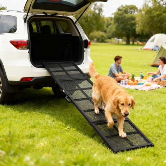 KFX-3873085 Extra Long Portable Dog Car Ramp - Non-Slip Folding Ramp for Small and Large Pets, 75" x 20"