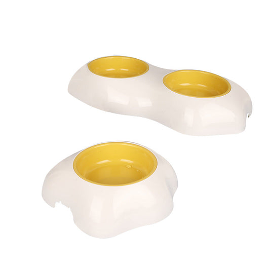 KFX-3873597 Creative Pet Egg Yolk Bowl - Single & Double Options for Your Furry Friend