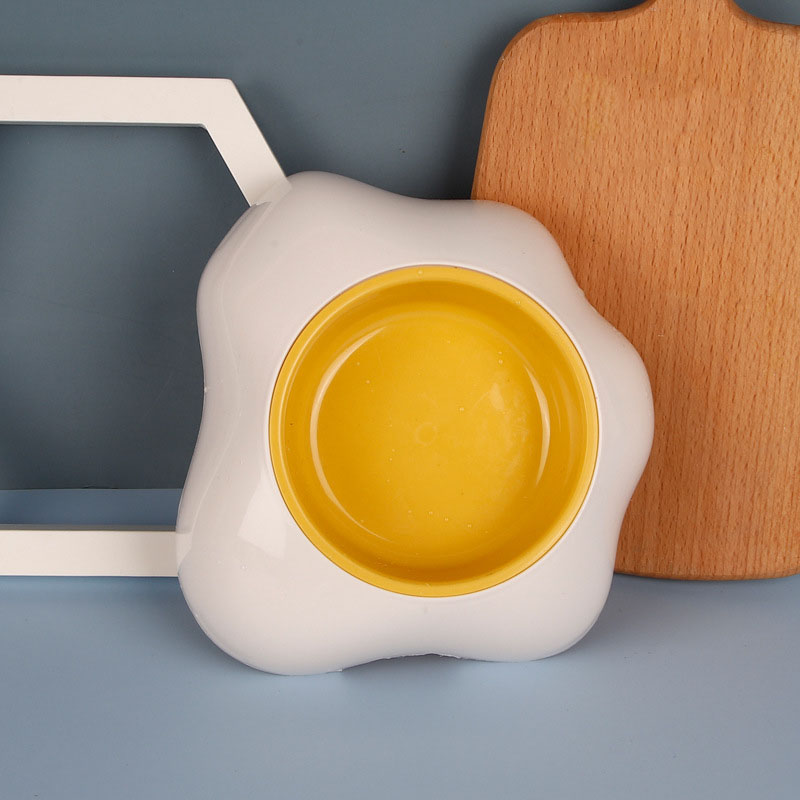 KFX-3873597 Creative Pet Egg Yolk Bowl - Single & Double Options for Your Furry Friend