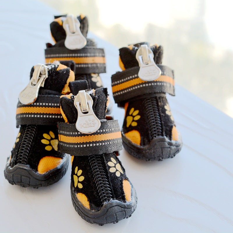 KFX-3874237 Comfortable Waterproof Suede Cotton Shoes for Medium and Large Dogs - Non-Slip and Warm