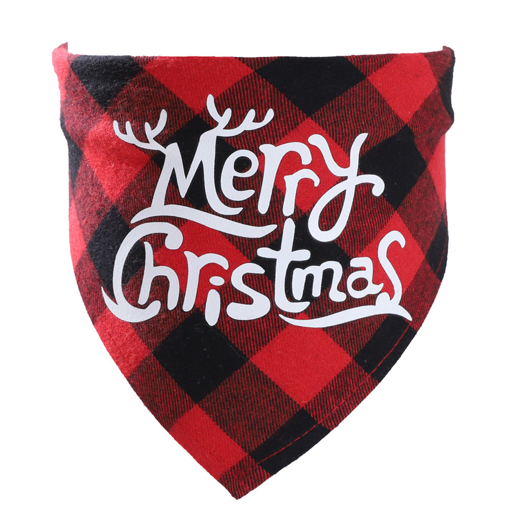 KFX-3875005 Plaid Dog Triangle Bandana Towel for Winter – Cotton Material, Available in Multiple Color Options