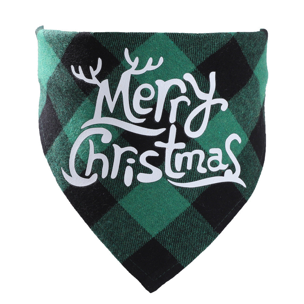 KFX-3875005 Plaid Dog Triangle Bandana Towel for Winter – Cotton Material, Available in Multiple Color Options