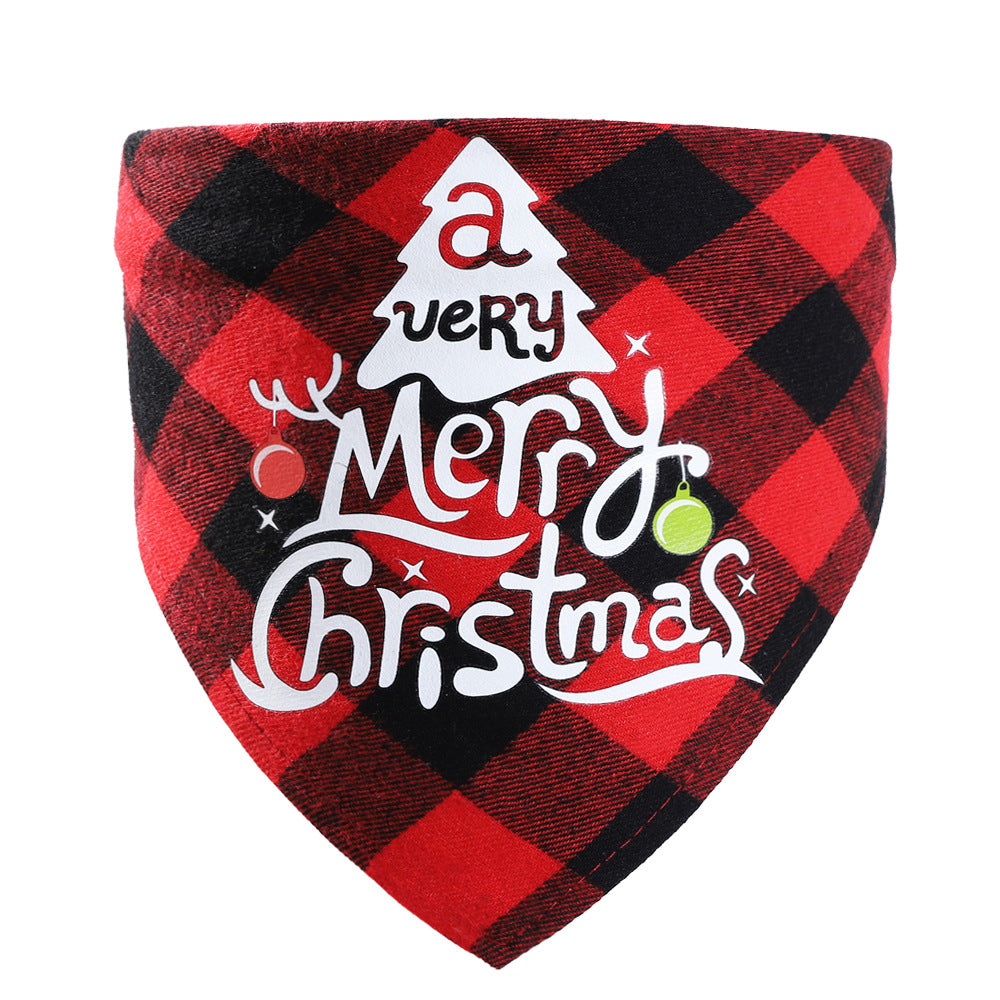 KFX-3875005 Plaid Dog Triangle Bandana Towel for Winter – Cotton Material, Available in Multiple Color Options
