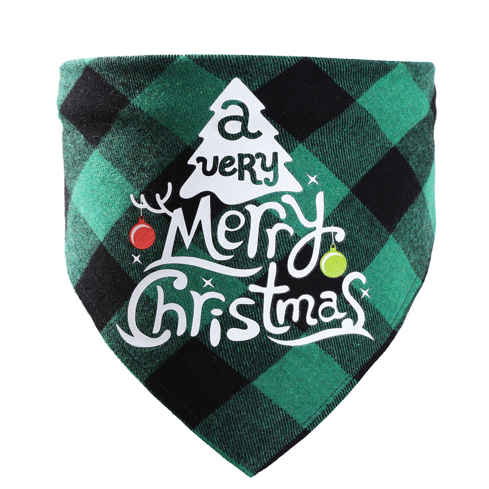 KFX-3875005 Plaid Dog Triangle Bandana Towel for Winter – Cotton Material, Available in Multiple Color Options