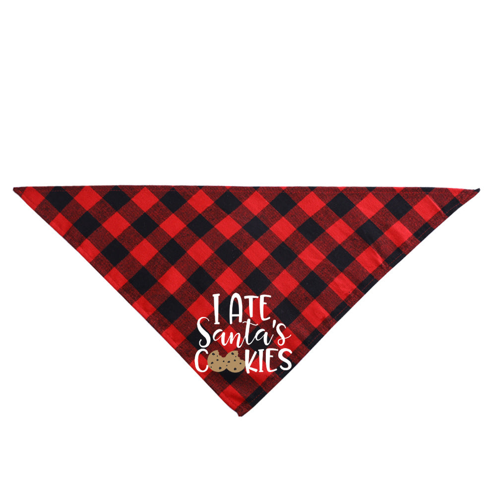 KFX-3875005 Plaid Dog Triangle Bandana Towel for Winter – Cotton Material, Available in Multiple Color Options