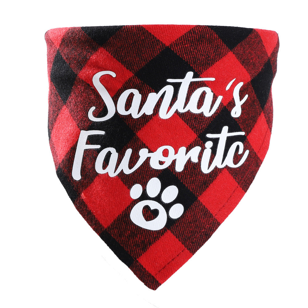 KFX-3875005 Plaid Dog Triangle Bandana Towel for Winter – Cotton Material, Available in Multiple Color Options