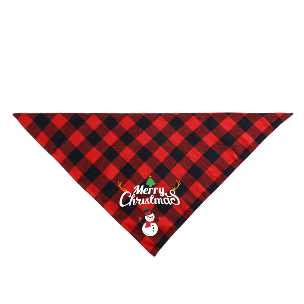 KFX-3875005 Plaid Dog Triangle Bandana Towel for Winter – Cotton Material, Available in Multiple Color Options