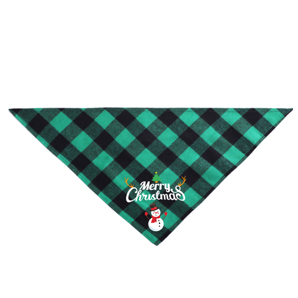 KFX-3875005 Plaid Dog Triangle Bandana Towel for Winter – Cotton Material, Available in Multiple Color Options