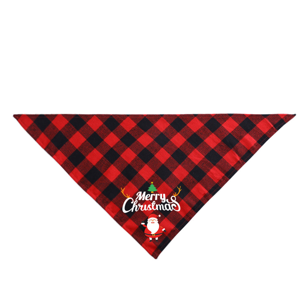 KFX-3875005 Plaid Dog Triangle Bandana Towel for Winter – Cotton Material, Available in Multiple Color Options