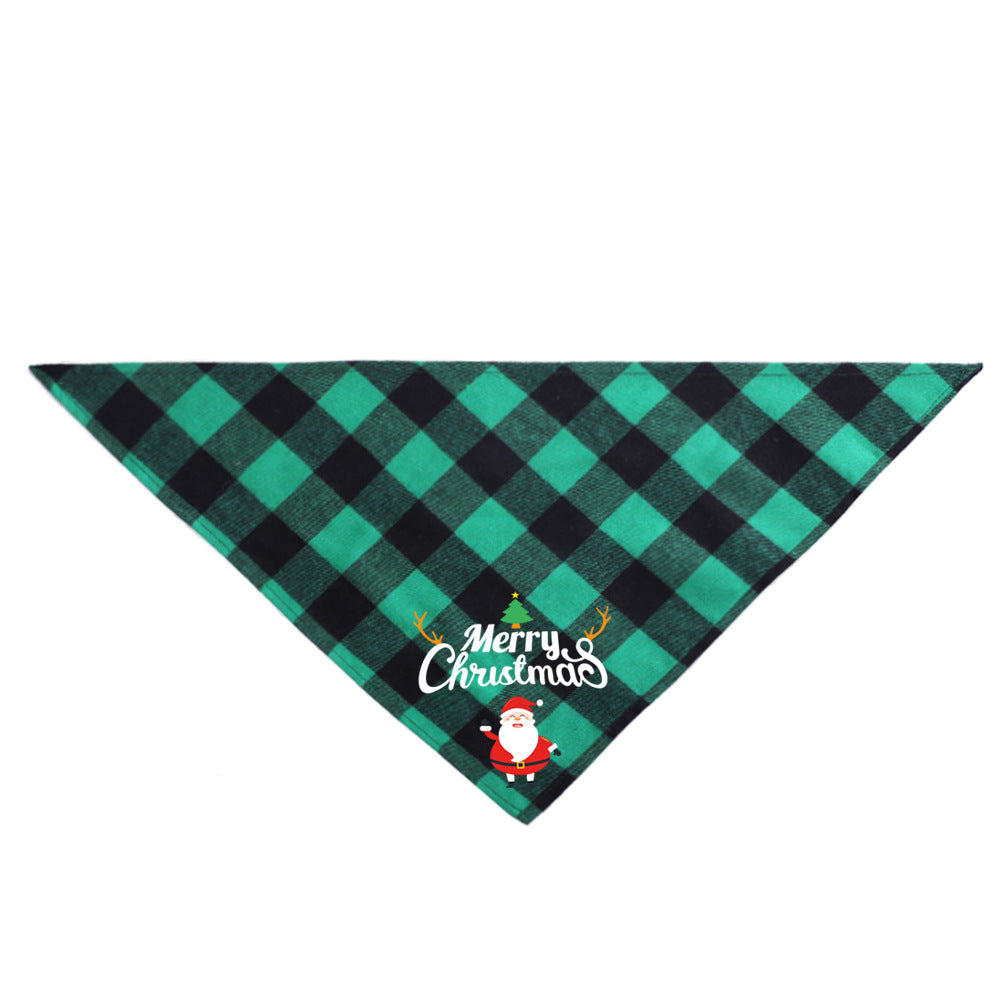 KFX-3875005 Plaid Dog Triangle Bandana Towel for Winter – Cotton Material, Available in Multiple Color Options
