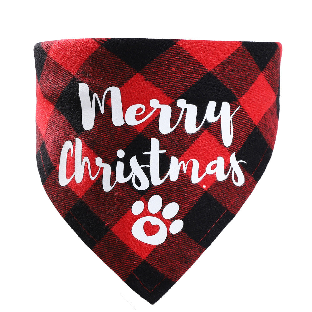 KFX-3875005 Plaid Dog Triangle Bandana Towel for Winter – Cotton Material, Available in Multiple Color Options
