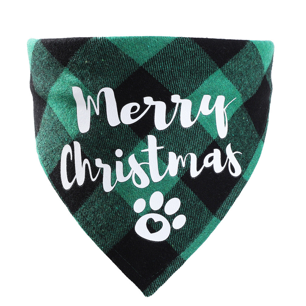 KFX-3875005 Plaid Dog Triangle Bandana Towel for Winter – Cotton Material, Available in Multiple Color Options