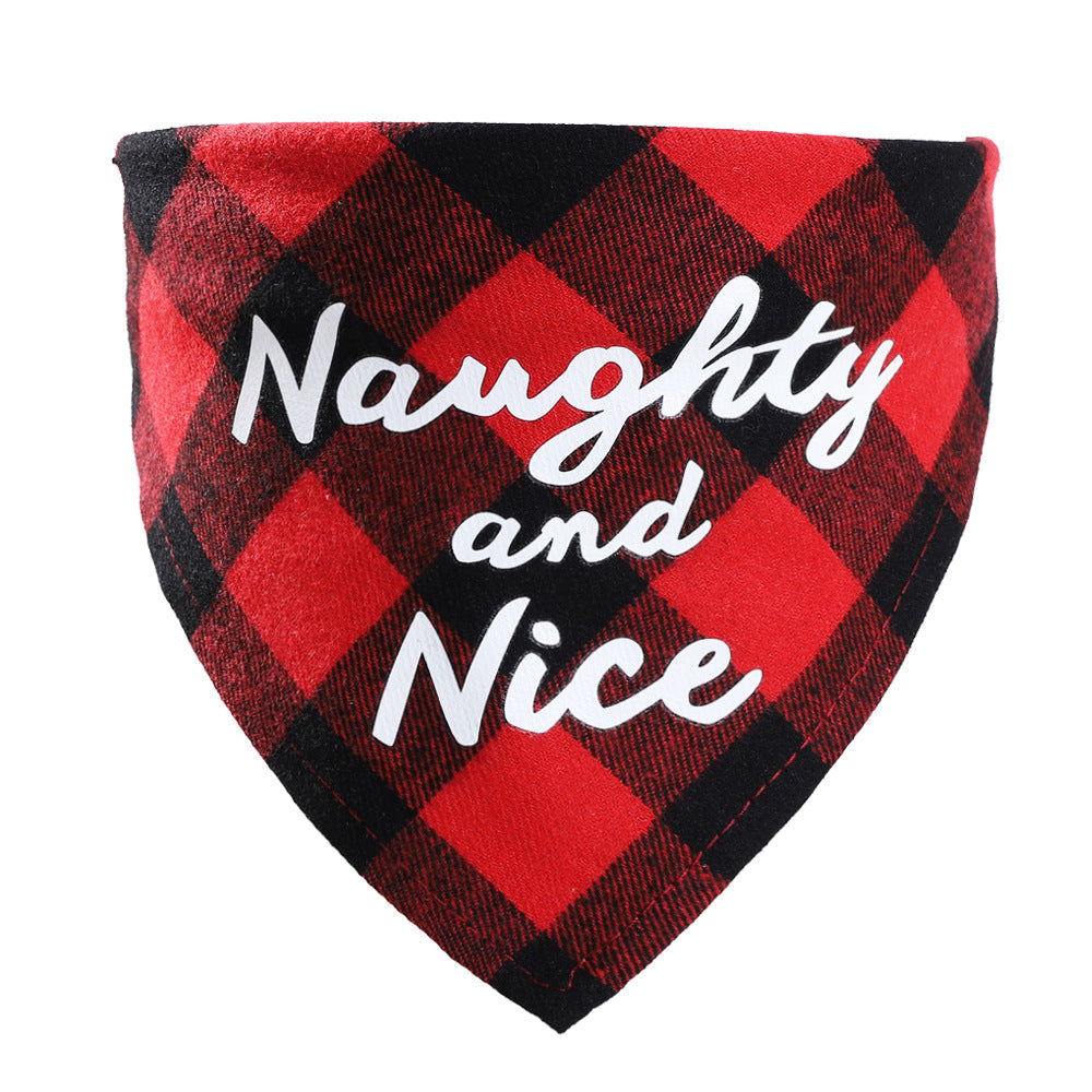 KFX-3875005 Plaid Dog Triangle Bandana Towel for Winter – Cotton Material, Available in Multiple Color Options