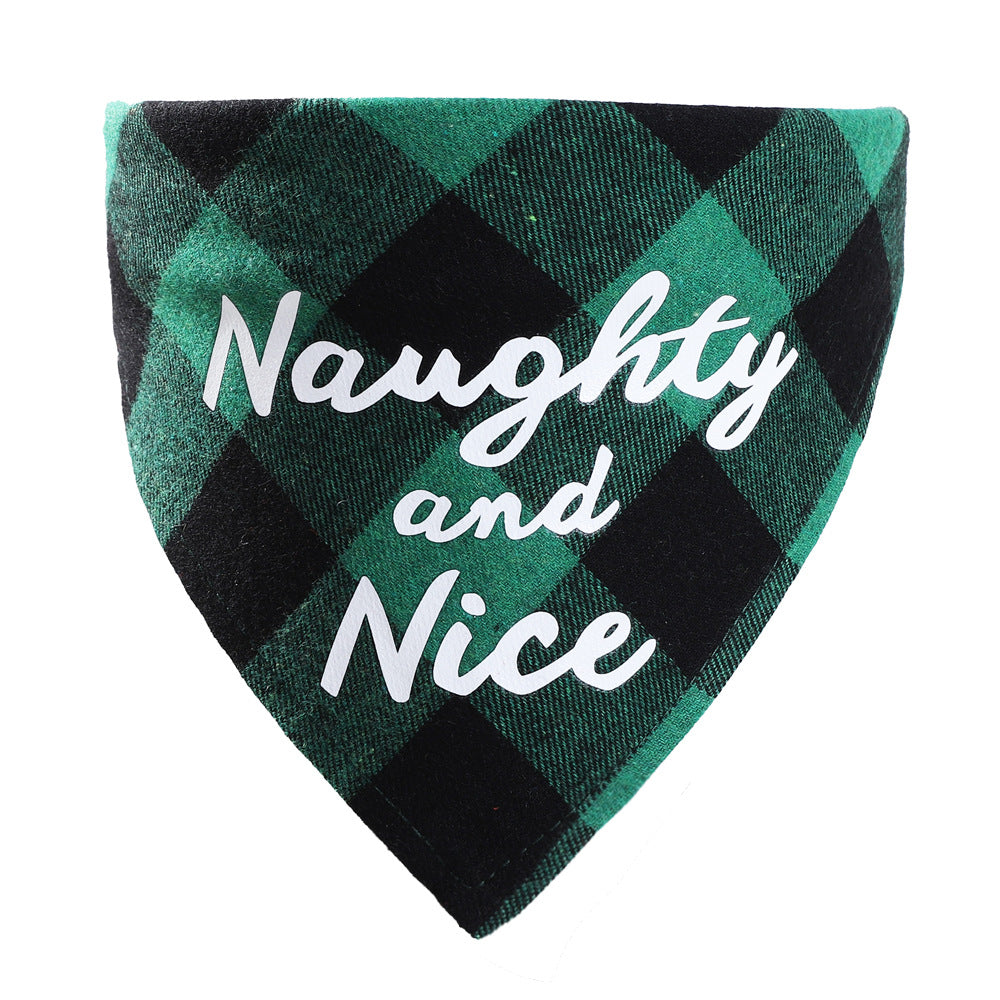 KFX-3875005 Plaid Dog Triangle Bandana Towel for Winter – Cotton Material, Available in Multiple Color Options