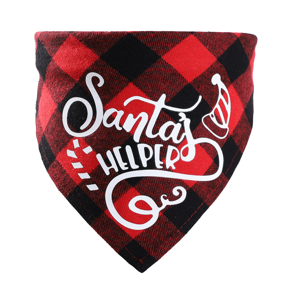 KFX-3875005 Plaid Dog Triangle Bandana Towel for Winter – Cotton Material, Available in Multiple Color Options