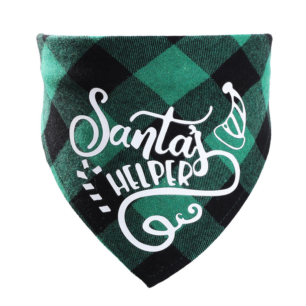 KFX-3875005 Plaid Dog Triangle Bandana Towel for Winter – Cotton Material, Available in Multiple Color Options