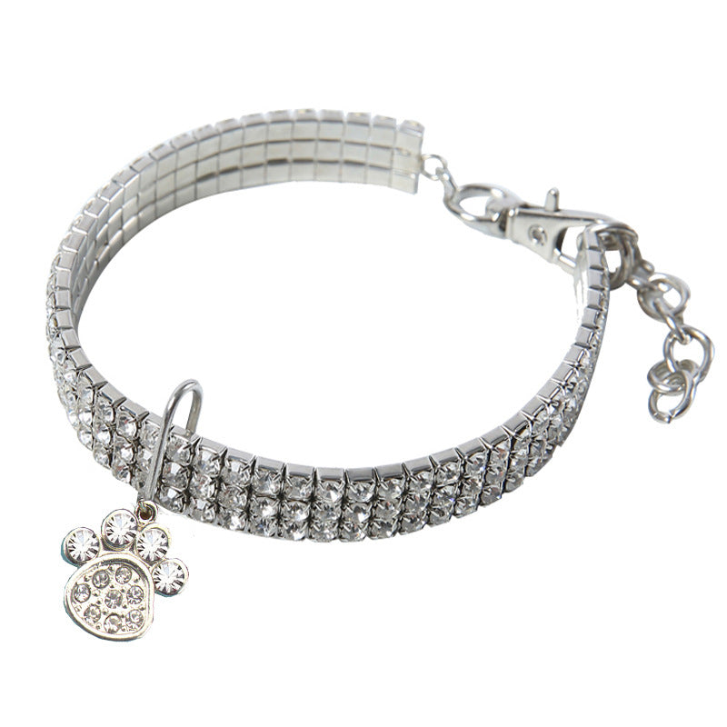 KFX-3875389 Cartoon Crystal Elastic Pet Collar for All Seasons - Perfect for Every Celebration