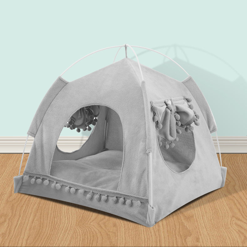 KFX-3877437 Cozy Bite-Resistant Flannel Nest House for Small Pets