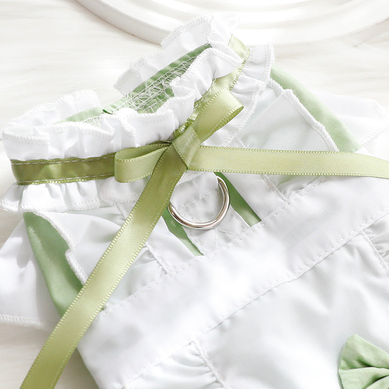 KFX-3877949 Cotton Princess Skirt for Small Dogs and Cats in Black and Green