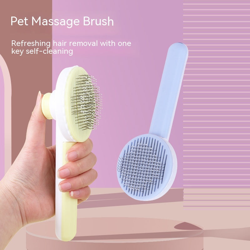 KFX-3878973 Self-Cleaning Round Head Pet Comb for Dogs - Available in Multiple Colors