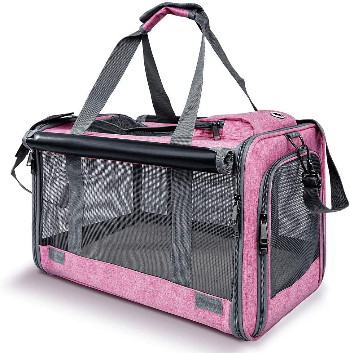 KFX-3879613 Portable Pet Shoulder Crossbody Handbag for Dogs and Cats - Fashion Minimalist, Breathable Oxford Material, Available in Blue, Pink, Gray, Black