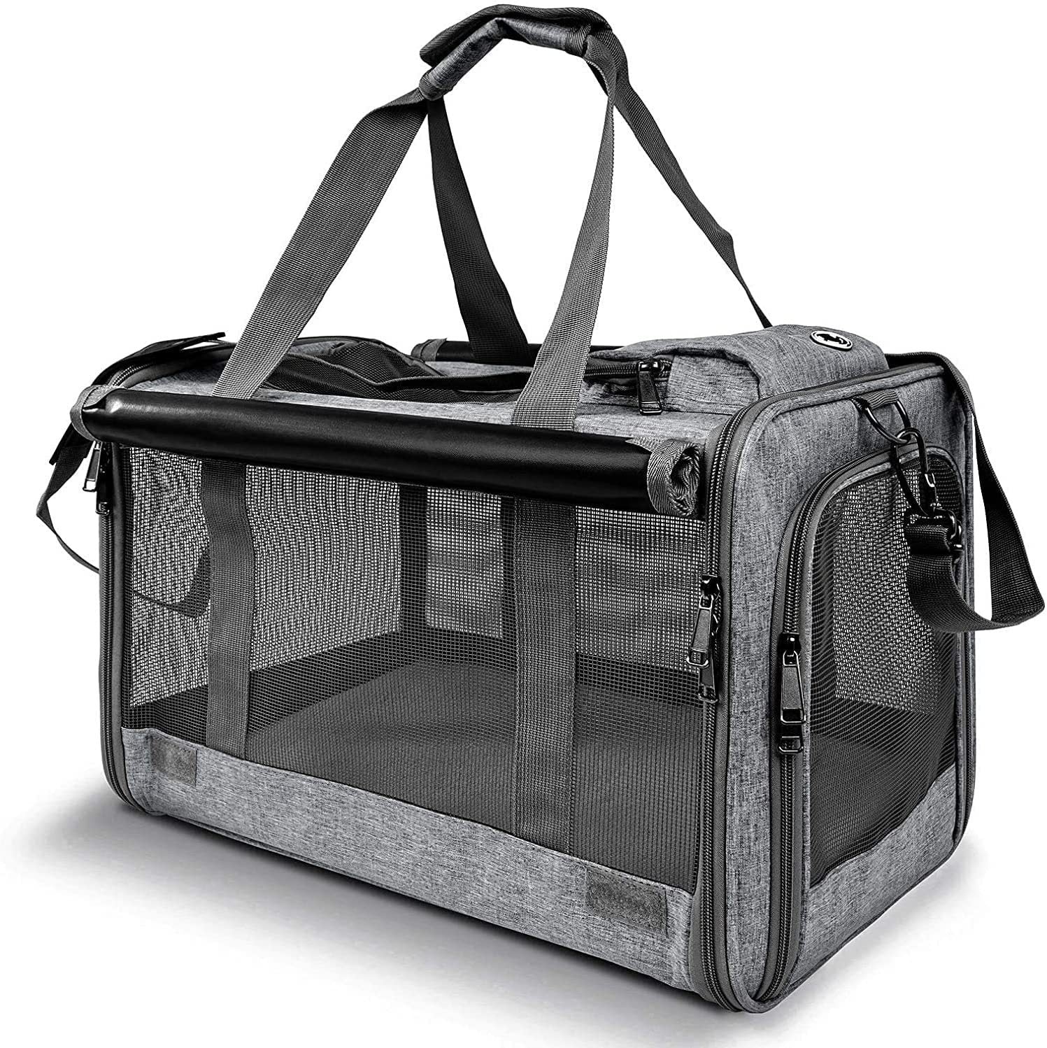 KFX-3879613 Portable Pet Shoulder Crossbody Handbag for Dogs and Cats - Fashion Minimalist, Breathable Oxford Material, Available in Blue, Pink, Gray, Black