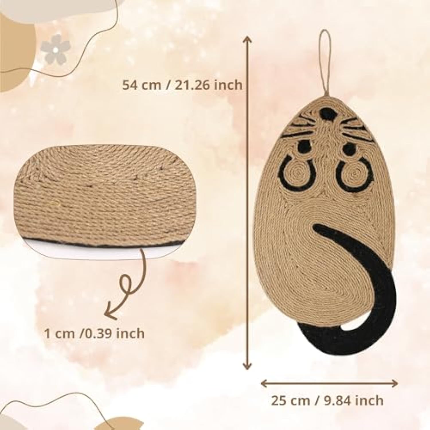 KFX-3880637 Durable Mouse-Shaped Cat Scratch Pad Made of Sisal and EVA for Indoor Use