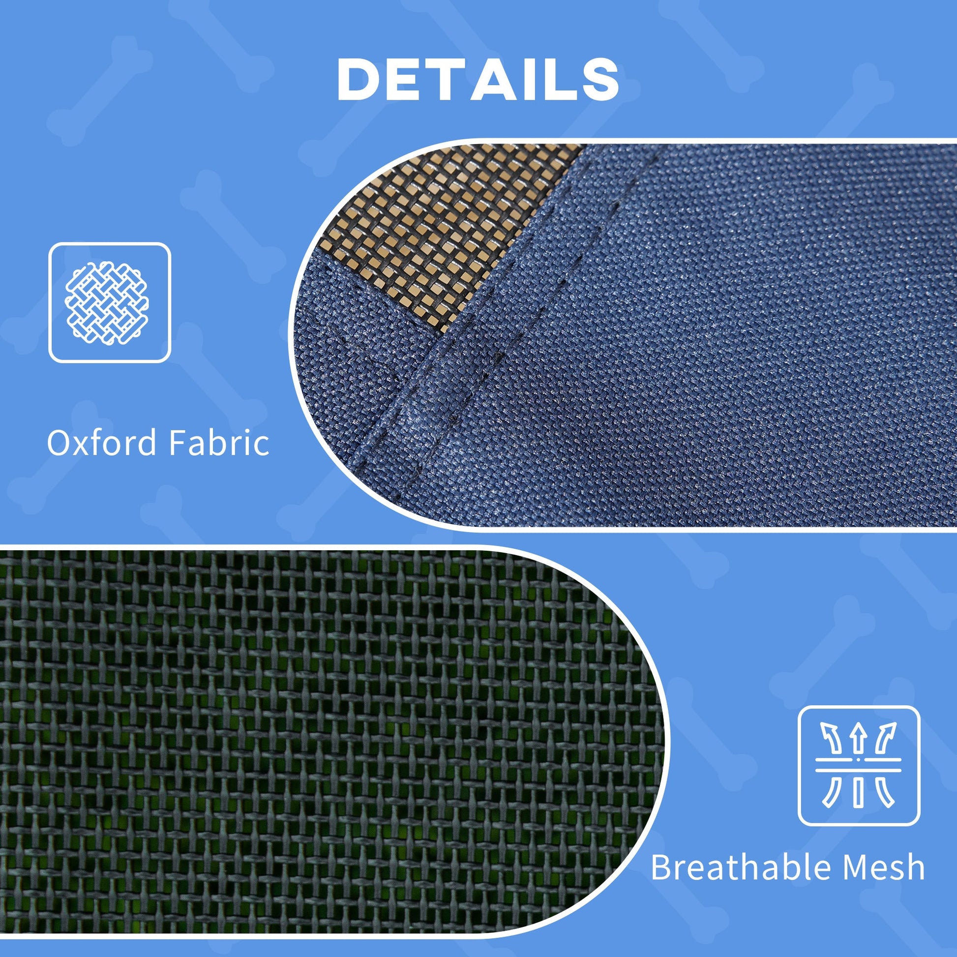 KFX-3881789 Elevated Dog Cot with UV Protection Canopy Shade - 36 Inch, Dark Blue