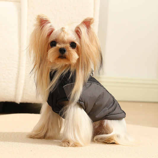 KFX-3882813 Reflective Pet Coat for Autumn and Winter - Thickened Warm Contrast Color Shell