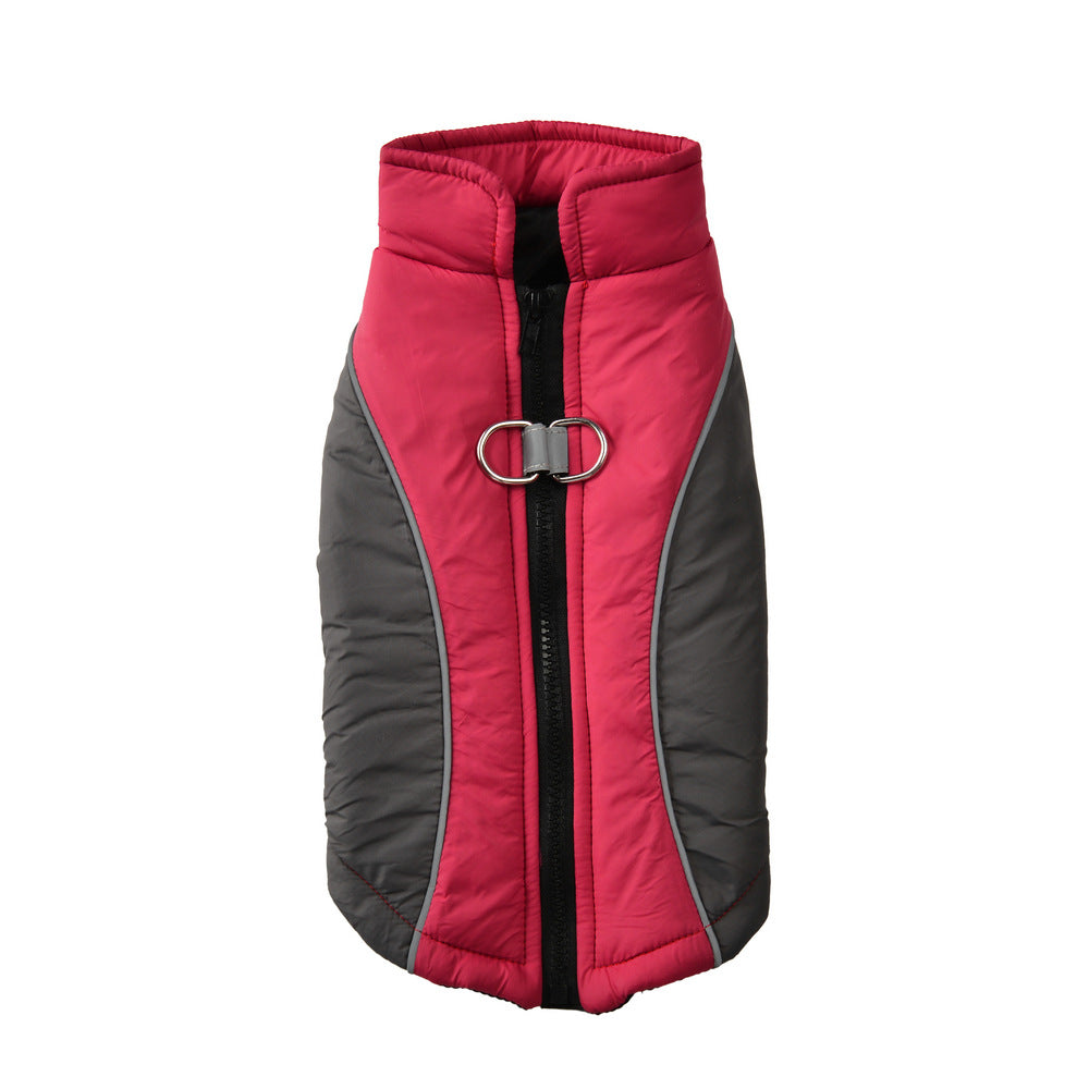 KFX-3882813 Reflective Pet Coat for Autumn and Winter - Thickened Warm Contrast Color Shell