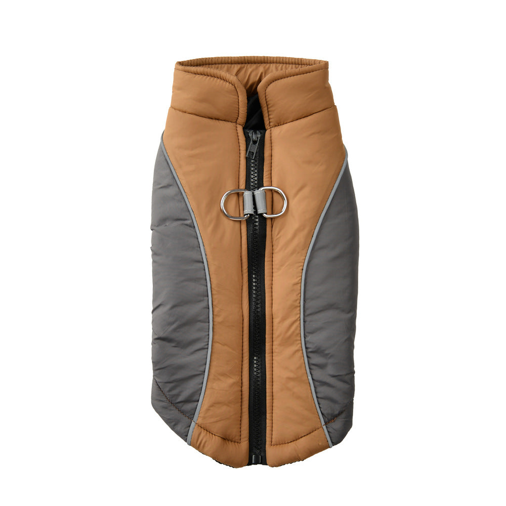 KFX-3882813 Reflective Pet Coat for Autumn and Winter - Thickened Warm Contrast Color Shell