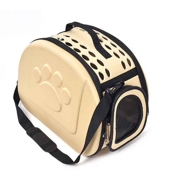 KFX-3885373 Foldable Portable Pet Cage for Small and Medium Dogs - Pink, Beige, Gray - Lightweight EVA Foam Design