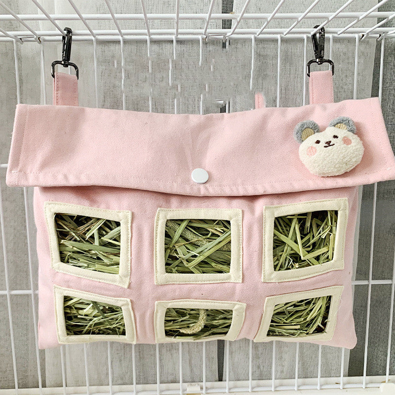KFX-3887293 Large Capacity Cotton Canvas Straw Bag for Pets - Durable Design with Enhanced Bite Resistance