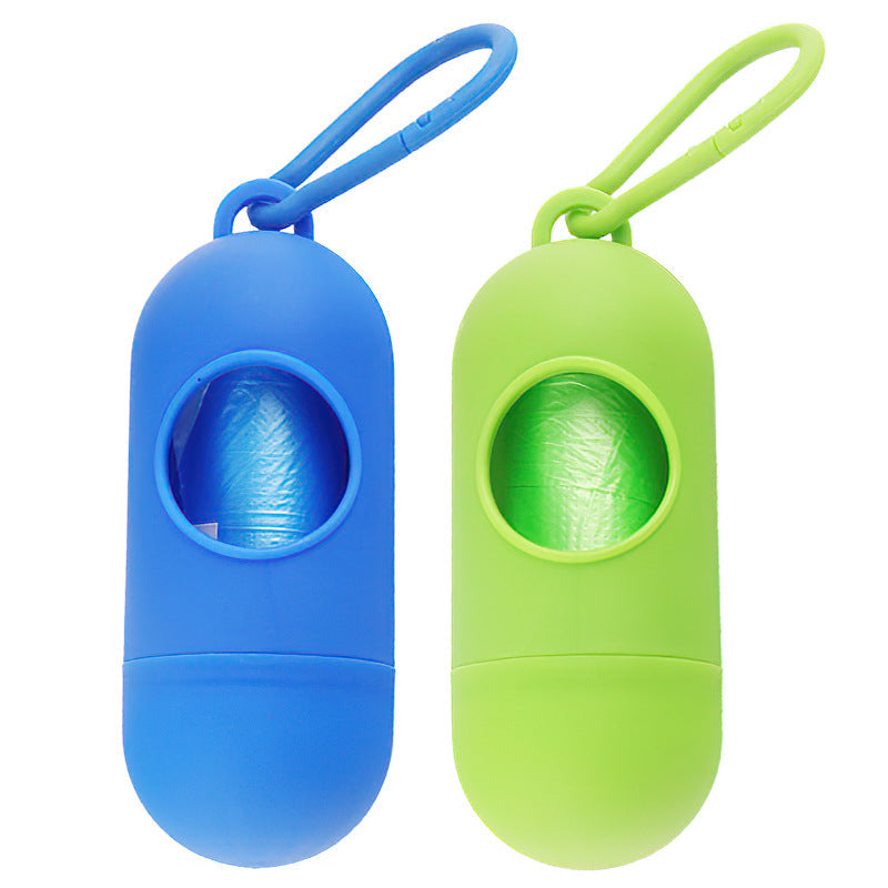KFX-3890365 Portable Dog Waste Bag Dispenser with Adjustable Velcro Hook for Easy Carrying