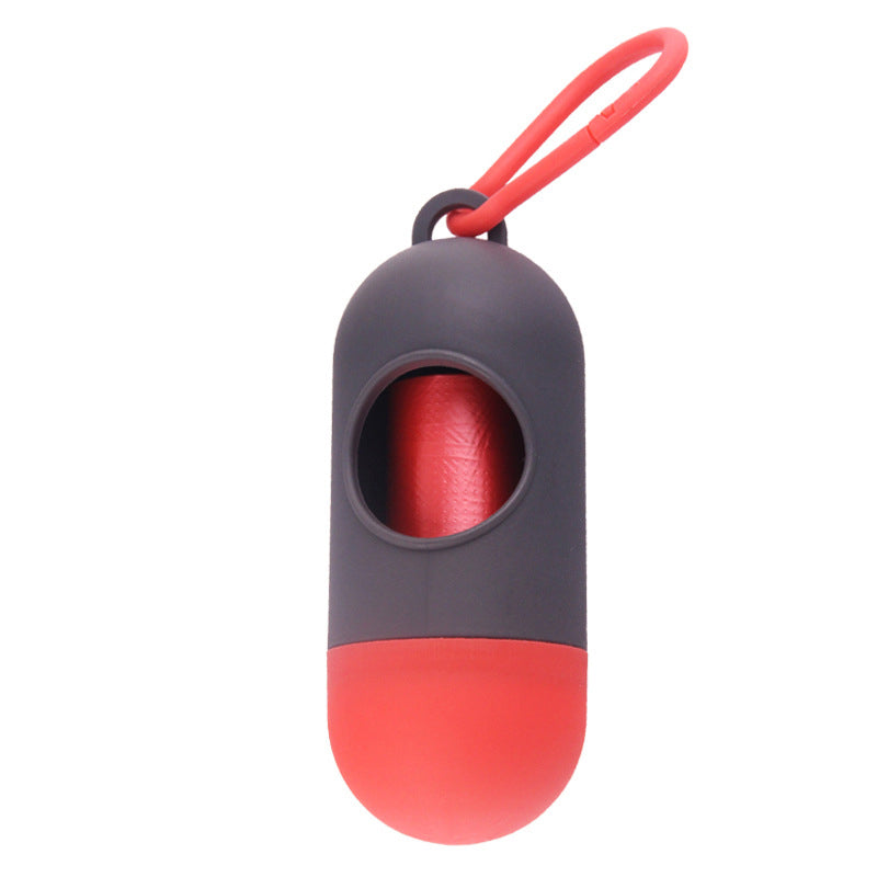 KFX-3890365 Portable Dog Waste Bag Dispenser with Adjustable Velcro Hook for Easy Carrying