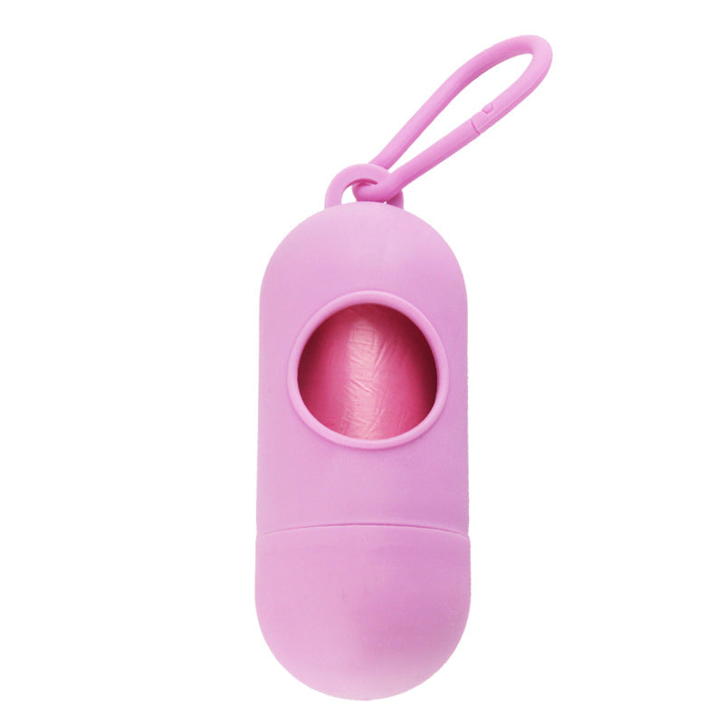 KFX-3890365 Portable Dog Waste Bag Dispenser with Adjustable Velcro Hook for Easy Carrying
