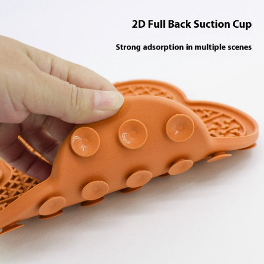 KFX-3890749 Silicone Pet Licking Mat with Suction Cup for Dogs and Cats - Octagonal Design in Multiple Colors
