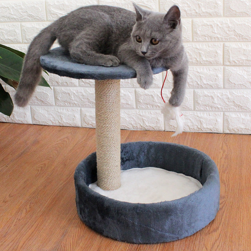 KFX-3892157 Cozy Small Cat Tree with Sisal Toy and Jumping Platform for Cats Up to 6kg