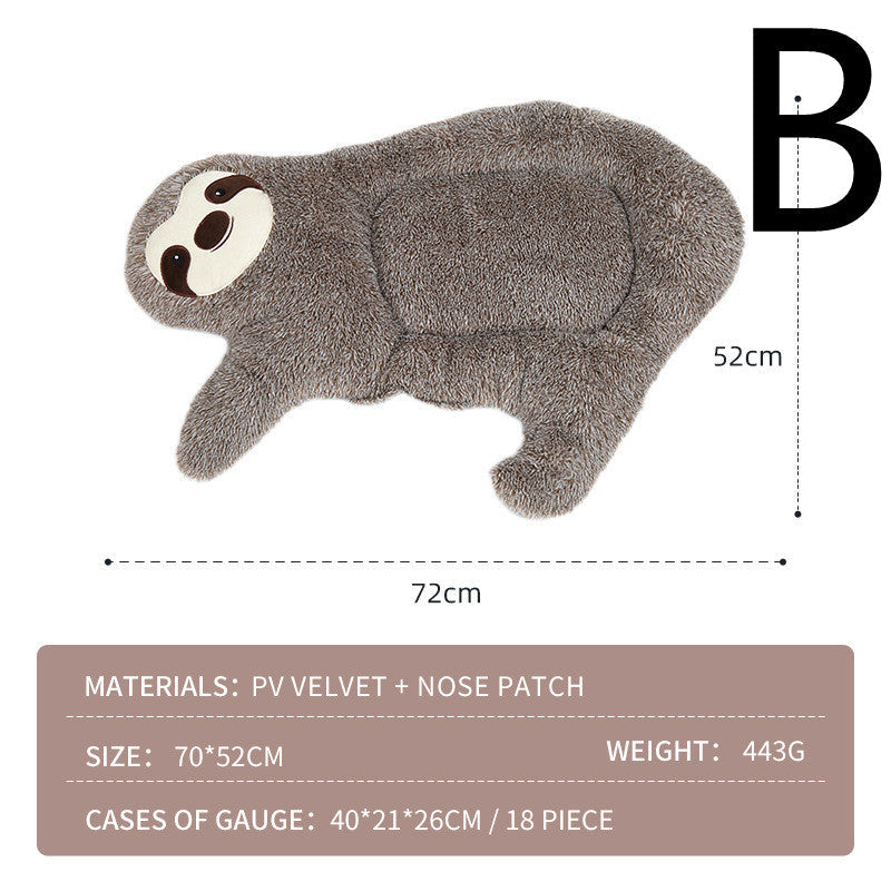KFX-3892925 Sloth-Shaped Plush Pet Bed for Cozy Relaxation and Comfort