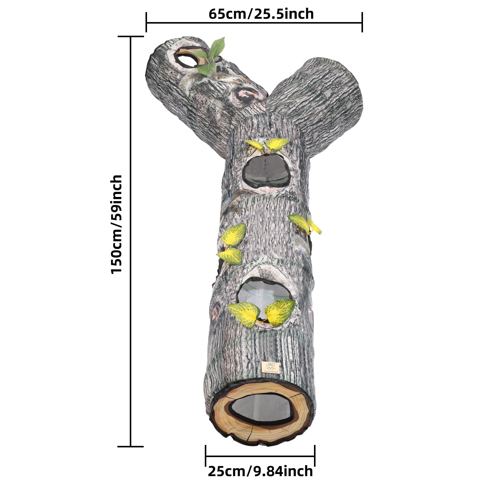 KFX-3893949 Creative Tree Pattern Cat Tunnel - 150cm Polyester Cloth with Three Channels for Cats and Dogs