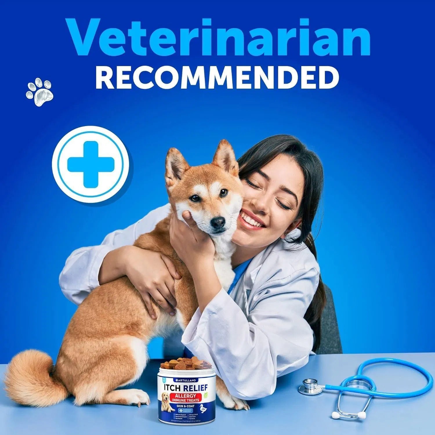 KFX-3894717 Dog Allergy Relief Chews for Itchy Skin and Seasonal Allergies, Fish Oil Formula, 120 Soft Treats for Immune and Skin Health