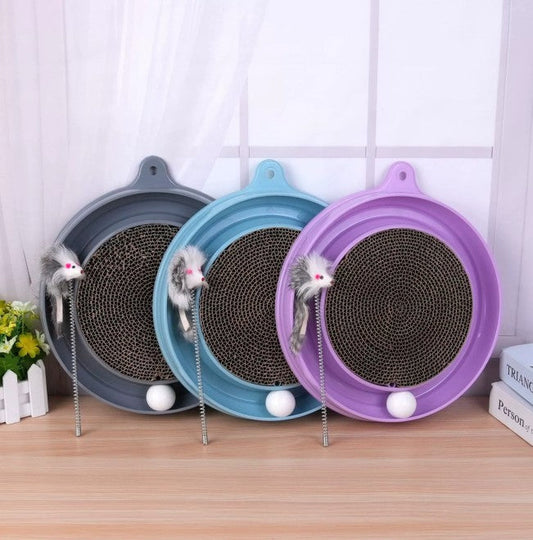 KFX-3894845 Multi-Functional Cat Scratching Board with Ball Track, Interactive Play and Relief for Boredom, Various Colors Available