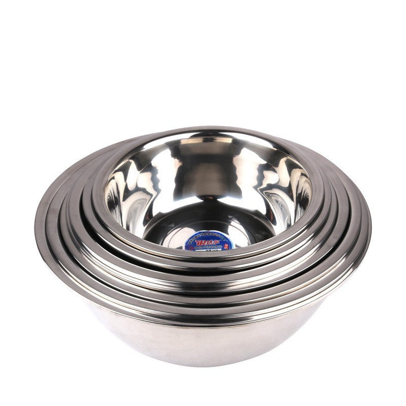 KFX-3895229 Extra Thick 304 Stainless Steel Basin - Available in Multiple Diameters (20cm to 30cm)