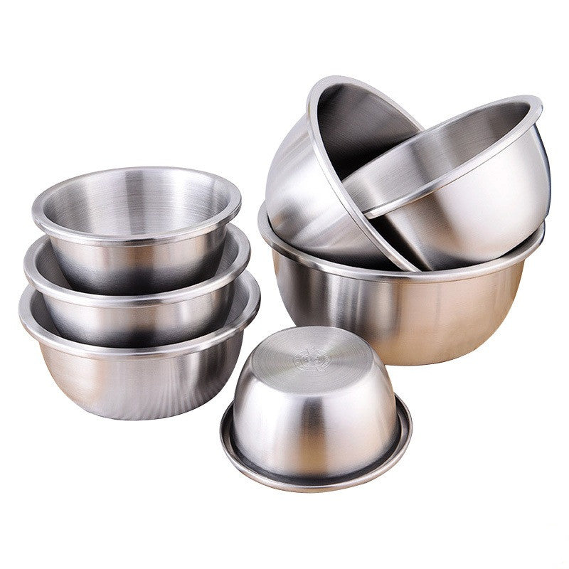 KFX-3895229 Extra Thick 304 Stainless Steel Basin - Available in Multiple Diameters (20cm to 30cm)