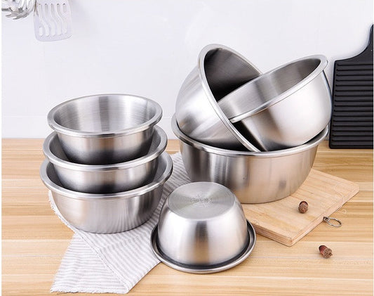 KFX-3895229 Extra Thick 304 Stainless Steel Basin - Available in Multiple Diameters (20cm to 30cm)