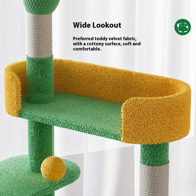 KFX-3897917 Large Pastoral Cactus Cat Climbing Frame in Durable Density Plate