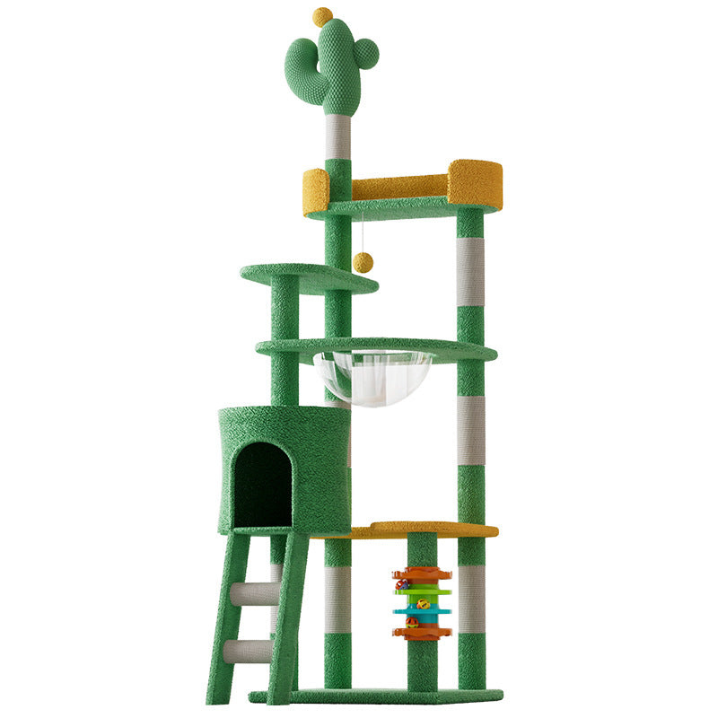 KFX-3897917 Large Pastoral Cactus Cat Climbing Frame in Durable Density Plate