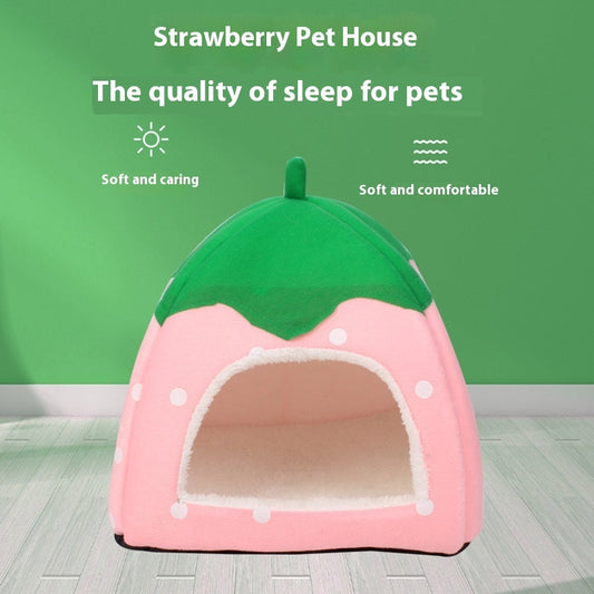 KFX-3898685 Plush Strawberry Cat Nest in Multiple Sizes and Colors